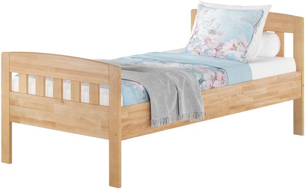 Erst-Holz Einzelbett 100x200 cm Buche inkl. Lattenrost, natur