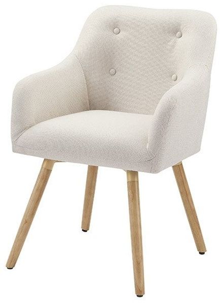 riess-ambiente Esszimmerstuhl SCANDINAVIA MEISTERSTÜCK beige/natur- Strukturstoff, Gummibaum, massiv (Einzelartikel, 1 St), Nordischer Stuhl - ideal für Esszimmer, Wohnbereich oder Homeoffice