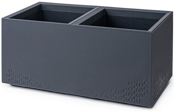 KONZEPT Pflanzkübel groß außen, Blumenkübel mit Rollen, aus Kunststoff (80 x 40 x 39 cm), ideal für Balkon, Terrasse und Garten