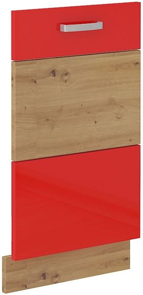 Frontblende für vollintegrierten Geschirrspüler 45 Eiche Artisan Rot Hochglanz