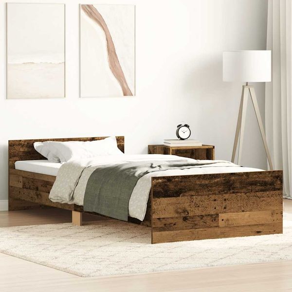 vidaXL Bettgestell ohne Matratze Altholz-Optik 90x190cm Holzwerkstoff 857478