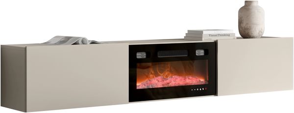 TV-Lowboard Gevto 180 EF mit Elektrischem Kamin (Farbe: Cashmere)