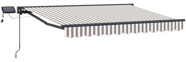 vidaXL Manueller Markisenrahmen mit LEDs Hellgrau und Weiß 3,5x2,5 m 3426003