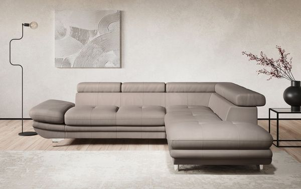 COTTA Ecksofa Enterprise L-Form, mit Arm- & Kopfteilverstellung, wahlweise mit Bettfunktion