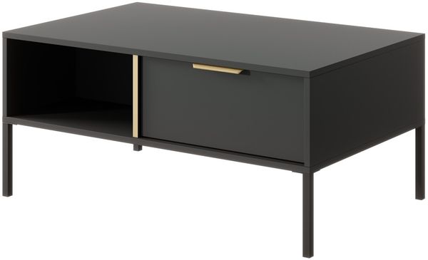 Couchtisch Lars Wohnzimmertisch 97x60x44cm anthrazit gold