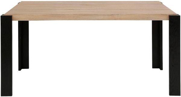 loft24 Esstisch Charlotte, Tischplatte in Holzoptik, Gestell schwarz, Länge 160 cm