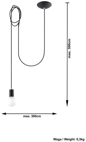 Pendelleuchte, Stahl, Schwarz, Hängend, H 300 cm Bild 2