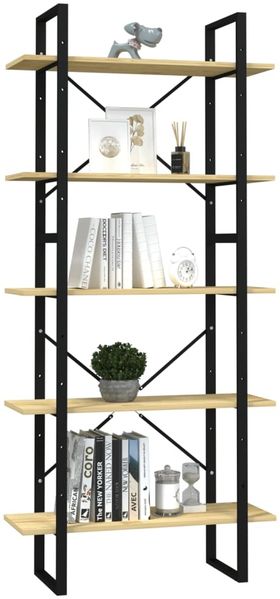 vidaXL Bücherregal 5 Fächer 80x30x175 cm Massivholz Kiefer 3081993 Bild 3