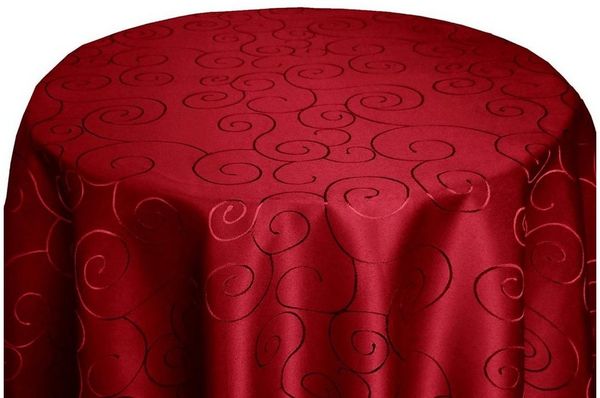 Bronze Tischdecke ORAMENTE Tischdecke Weinrot Rund 135 cm bügelfrei, strapazierfähig, bügelfrei