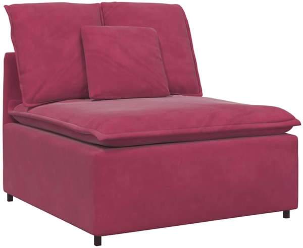 vidaXL Modulares Sofa Mittelmodul mit Kissen Weinrot 100 cm 4104433