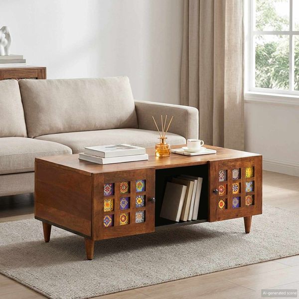 vidaXL Couchtisch Braun 100 x 54 x 40 cm Massivholz Mango 4018236
