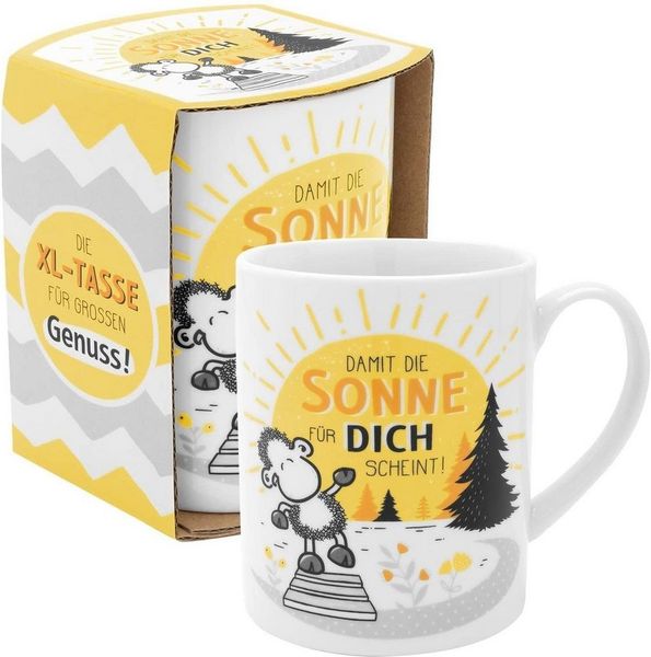 XL Jumbo Tasse Kaffetasse Kaffeebecher Teetasse 60cl Sheepworld Sonne 47548