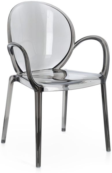 Gartenstuhl Allican 4er-Set Kunststoff, modern stapelbar, mit Armlehne, grau, für innen und außen