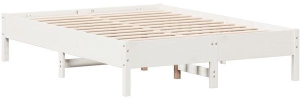 vidaXL Massivholzbett ohne Matratze Weiß 135x190 cm Kiefernholz 842719 Bild 2