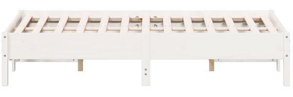 vidaXL Massivholzbett ohne Matratze Weiß 135x190 cm Kiefernholz 842719 Bild 5