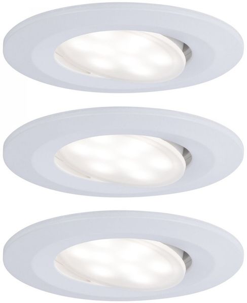 Paulmann No. 99931 Einbauleuchten Set LED Calla rund 3er-Set Weiß matt schwenkbar dimmbar