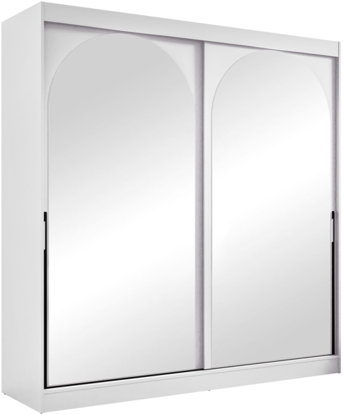 Kleiderschrank Mezzinto 200 (Farbe: Weiß / Weiß + Schwarz)