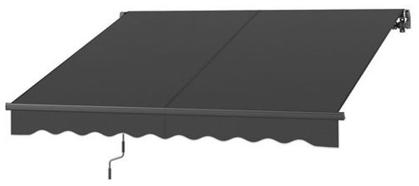 SONGMICS Gelenkarmmarkise, Handkurbel, UPF 50+, Aluminiumlegierung, 250 x 200 cm, grau