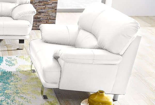 TRENDMANUFAKTUR Sessel Cecilia, Loungesessel im italienischen Design, hoher Sitzkomfort, bequeme Armlehnen und Rückenverarbeitung, attraktiver Metallfuß