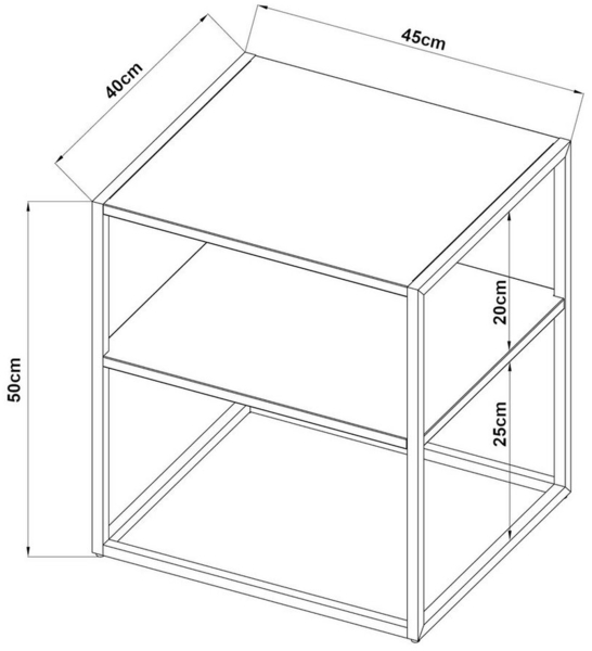 Beistelltisch Raahe mit Ablage Schwarz [en. casa] Bild 2