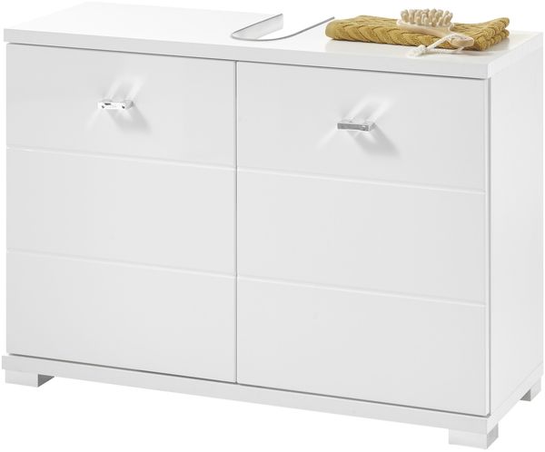 Waschbeckenunterschrank >Peter< in Weiß aus MDF - 80x57x30cm (BxHxT)