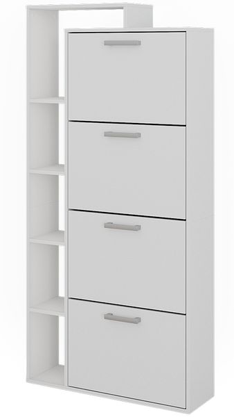 Schuhkipper Orlando Weiß 80 x 166.1 cm mit 4 Fächern Vicco