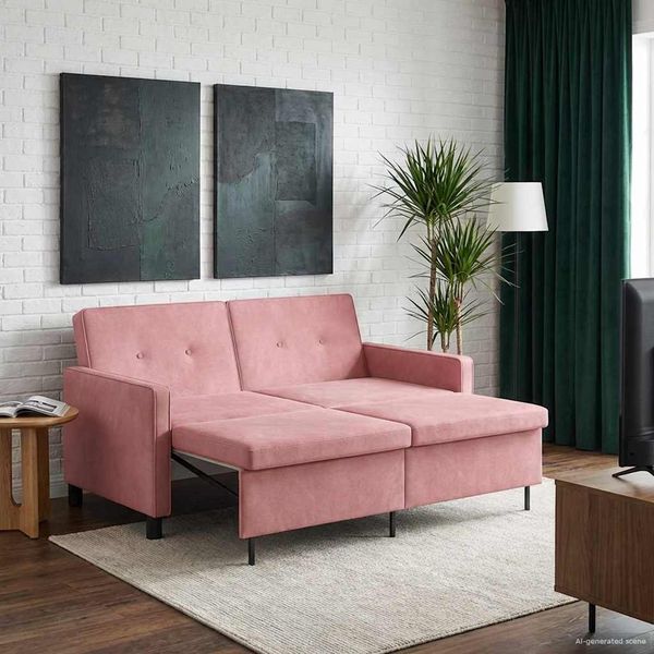 vidaXL Schlafsofa Rosa Stoff 42033356