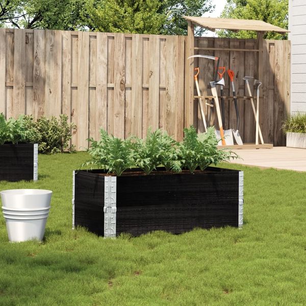 vidaXL Pflanzkasten Schwarz 100x50 cm Massivholz Kiefer 3295392