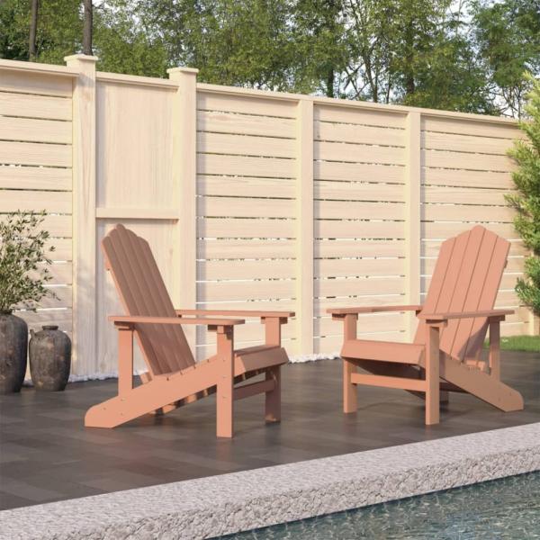 vidaXL Adirondack-Gartenstühle 2 Stk. HDPE Braun 3095694