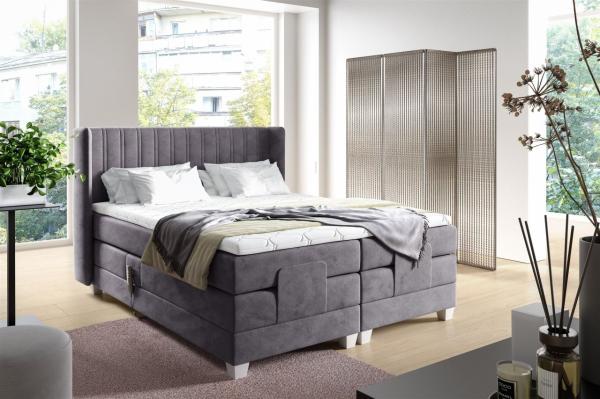 Boxspringbett Elektrisch Bett MAGNUS 120x200cm in Stoff Salvador Grafit