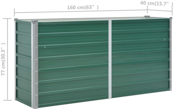 vidaXL Garten-Hochbeet Verzinkter Stahl 160x40x77 cm Grün 44849 Bild 7