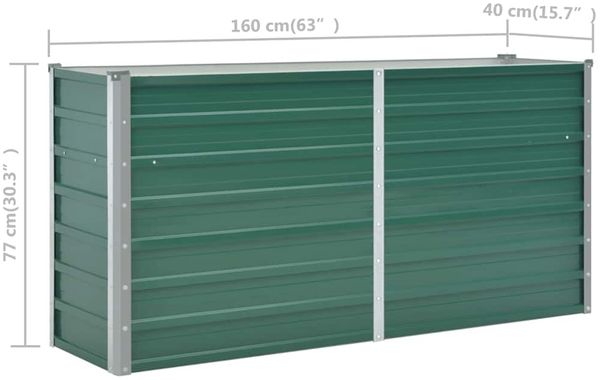 vidaXL Garten-Hochbeet Verzinkter Stahl 160x40x77 cm Grün 44849 Bild 8