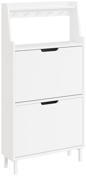 SoBuy FSR221-W Schuhschrank, MDF, Lackiert, Weiß, 60 x 119 x 19 cm