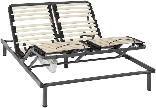 Vente-unique - PANDINO Lattenrost und Bettrahmen Metall Schwarz - B 140 cm x H 20 cm x L 200 cm