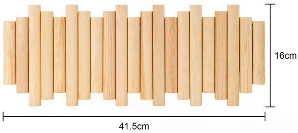 Holz Lichter Kleiderhaken Wandgarderobe, Kleiderhaken aus Holz mit 7 Klapphaken, Flur, Garderobe, Wand, langlebig, pflegeleicht, modern
