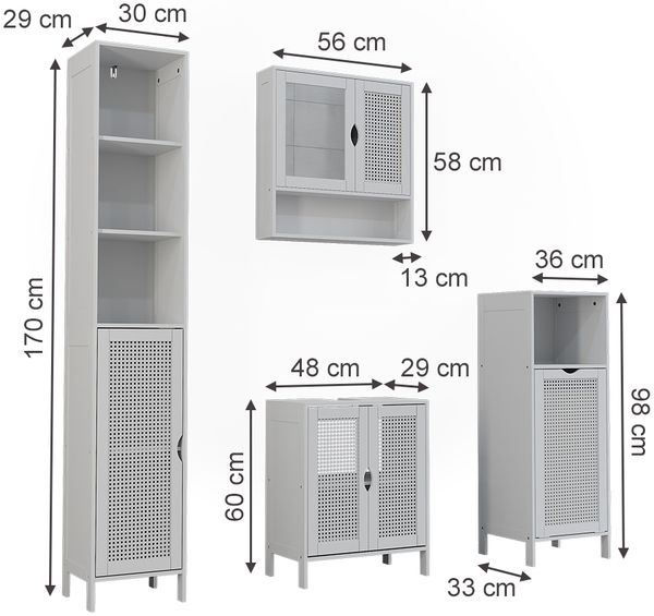 Badmöbel-Set Liora Weiß 4 Teile Vicco Bild 2