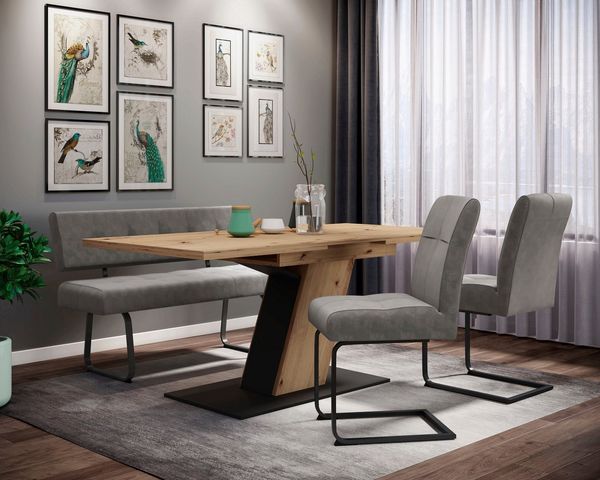 HELA Essgruppe Luise I G Tisch Sitzbank Stühle, (Set, 4-tlg), Ausziehtisch 140 - 180 cm Esszimmer Bestseller