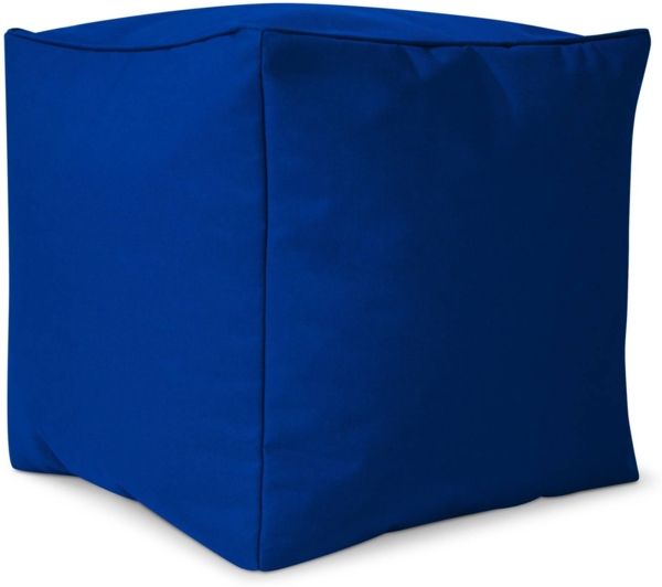 Green Bean® Sitzsack-Hocker 40x40x40cm mit EPS-Perlen Füllung - Sitz-Pouf für Sitzsäcke - Sitzhocker für Kinder und Erwachsene - Blau