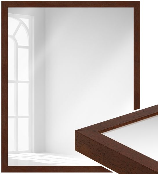 WANDStyle Wandspiegel H960 aus Massivholz in Nussbaum-Optik 53 x 73 cm im Stil Modern