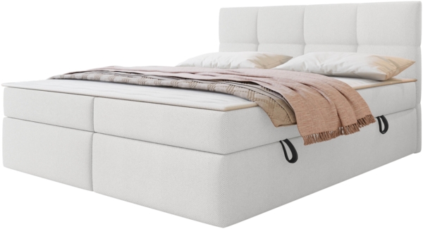 Mirjan24 Boxspringbett mit H3-Matratze und Topper Fogy , blau, 160x200 cm