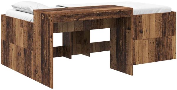 vidaXL Hochbett mit Schreibtisch für Kinder Altholz 80x200 cm 3422649