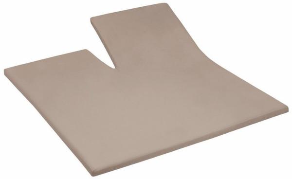 Hahn Haustextilien Elastan-Feinjersey-Spannbetttuch für Split-Topper 180-200x200 cm Höhe 4-10 cm kiesel