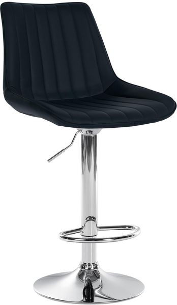 Barhocker RIO - Schwarz, Kunstleder, Chrom Barhocker mit Lehne Barstuhl Tresenhocker Tresenstuhl Kneipenhocker Kneipenstuhl