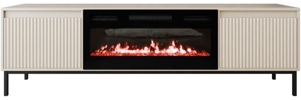 TV-Lowboard Ozmi 2K EF mit Kamin mit 2 Kleppen (Farbe: Cashmere)