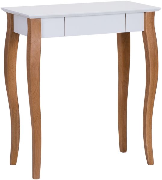 Ragaba Schreibtisch mit Schublade, MDF & Massives Buchenholz, 65x40 cm, Weiß
