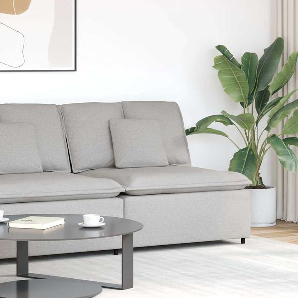 vidaXL Modulares Sofa Mittelmodul mit Kissen Wolkengrau 100 cm 4104426