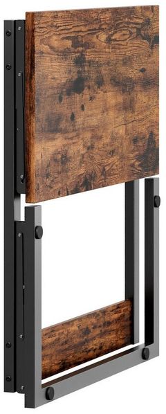 Fine Life Pro Ablagetisch Klappbarer C-förmiger Beistelltisch Braun mit Metallgestell 60 x 37 x 71 cm
