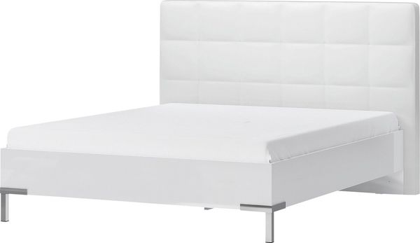 OTTO home Bett Piano, Liegefläche 160x200 oder 180x200cm, FSC-zertifiziert, mit gepolstertem Kopfteil, UV Lackierung hochglanz beige oder weiß
