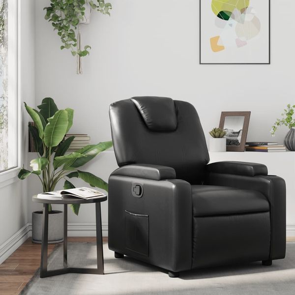 vidaXL Relaxsessel Schwarz Kunstleder 372389