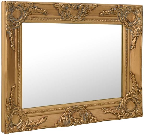 Wandspiegel, Badspiegel im Barock-Stil 50x40 cm Golden de6925
